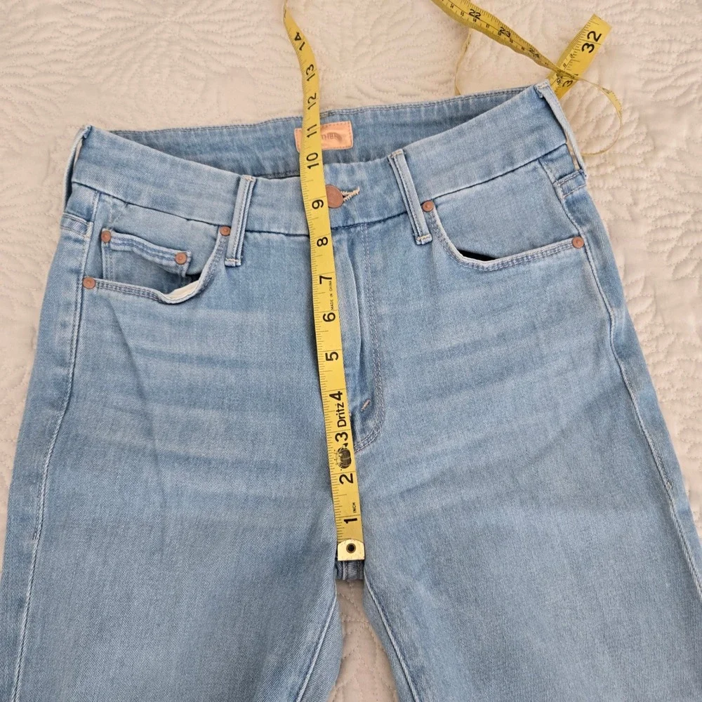 MOTHER The Looker Ankle Fray Jeans Hold My Hand Light Blue Wash 1431-926 Size 25